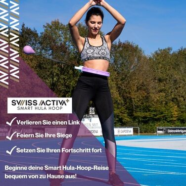 Розумний хулахуп Swiss Activa+ S5.S+ для дорослих 60-112 см з обважнювачем, фіолетово-синій, тихий, для схуднення