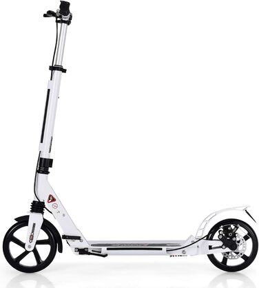 GOPLUS Roller Kinder 8 років: міський тредролер для дітей, підлітків та дорослих (до 100 кг), регульована висота, складний, з гальмом та ременем (білий)