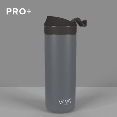 Термочашка Viva Scandinavia для кави та чаю, нержавіюча сталь, подвійні стінки, з фільтром, преміум термокружка 0,46 л, герметична, сіра