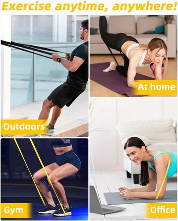 Набір еластичних стрічок FAOKZE для фітнесу, йоги, стрейчингу та силових тренувань (5 шт.)