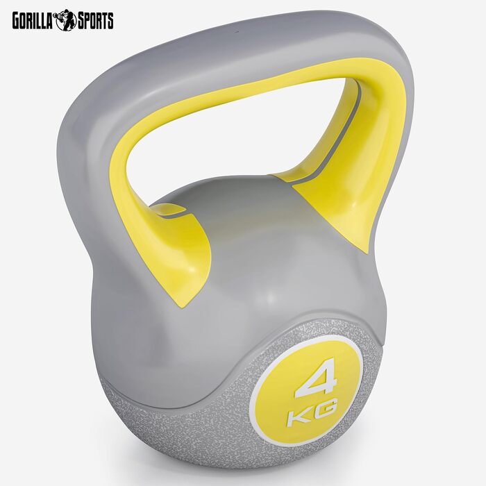 Гиря GORILLA SPORTS пластиковa, 2-20 кг, для фітнесу, окремо або набором