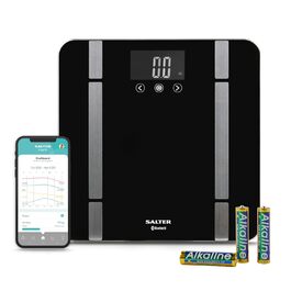 Bluetooth вага для ванної Salter SA00432FEU6, 200 кг, 8 користувачів, чорна, підключення до Salter Health App, контроль ваги та фітнесу