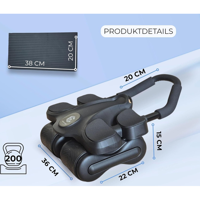 Ролер для пресу (ролер для живота) - тренажер для дому для чоловіків та жінок. Ролер для пресу, фітнес-обладнання для дому.