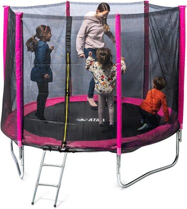 Батут для дітей 250 см з сіткою безпеки, великий розмір, для хлопчиків та дівчаток, для використання на вулиці, Rose