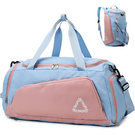 Спортивна сумка для жінок 45L з відділенням для взуття, водонепроникна, для подорожей, тренувань, басейну, фітнесу, спорту, відпочинку. (Зелена, рожева)