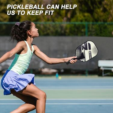 Набір для піклболу Graphit Pickleball: преміум-ракетки з волокнистою поверхнею та полімерним ядром, м'ячики, запасний м'який хват та сумка (чотириколірні ракетки)