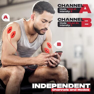 Прилад для масажу м'язів Neocarbon TENS EMS: стимулятор, 16 електродів, для дому та подорожей