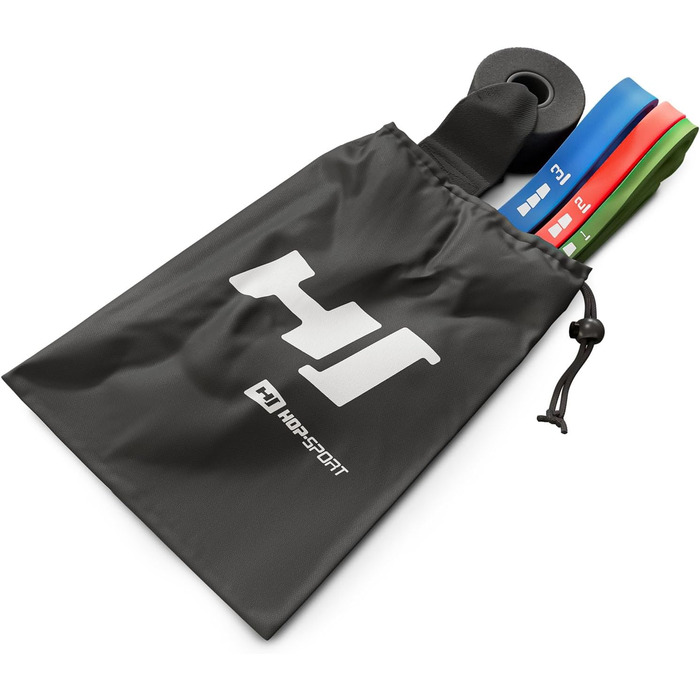 Набір еластичних стрічок Hop-Sport 2-29 кг, для силових тренувань та фітнесу, з дверним кріпленням