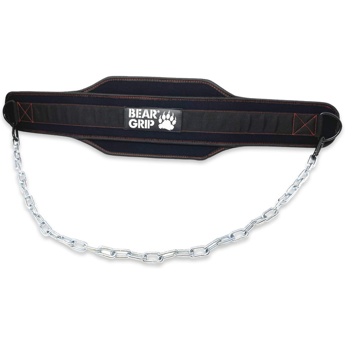 Пояс для підтягувань та віджимань Bear Grip з утяжненням для силових тренувань та бодібілдингу (чорний)