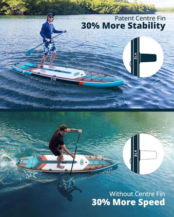 SUP дошка ZLX 350x83 см, набір для Stand Up Paddling, зелена (під дерево), до 200 кг