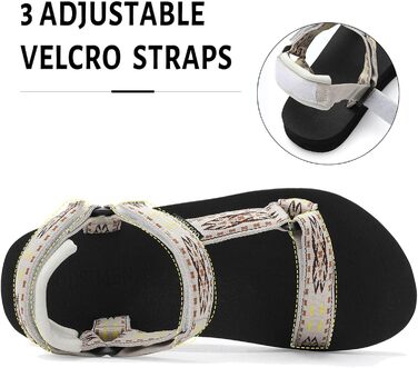 Спортивні сандалі OUSIMEN для жінок, піші прогулянки, з підтримкою склепіння стопи, анатомічна устілка, бежеві, 42 EU