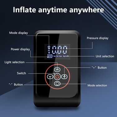 Електричний насос LOVPIS для велосипеда, авто, мотоцикла та м'ячів (150PSI, 4000mAh)