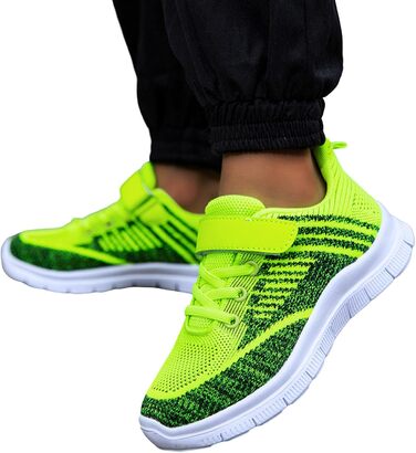 Дитячі спортивні кросівки для хлопчиків та дівчаток - універсальні, зручні, з підошвою з товстим шаром, антиковзаючі, на липучці, зелені, розмір 30 EU (2024)