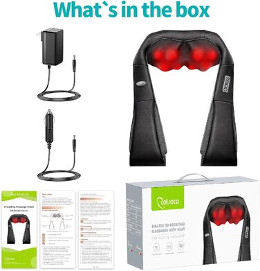 Електричний масажер для шиї з підігрівом - Shiatsu масажер для зняття болю в шиї та плечах. Ідеальний подарунок для водіїв та працівників офісу. Сірий колір