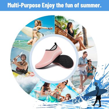 Аквашузи для плавання та водних видів спорту, неопренові шльопанці для жінок та чоловіків, розмір 40 EU, рожеві