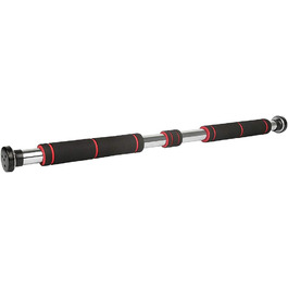 Турнік для дверей Klimmzugstange | Регульована висота 80-130 см | Макс. вантажопідйомність 150 кг | Чорний та червоний | Для силових тренувань