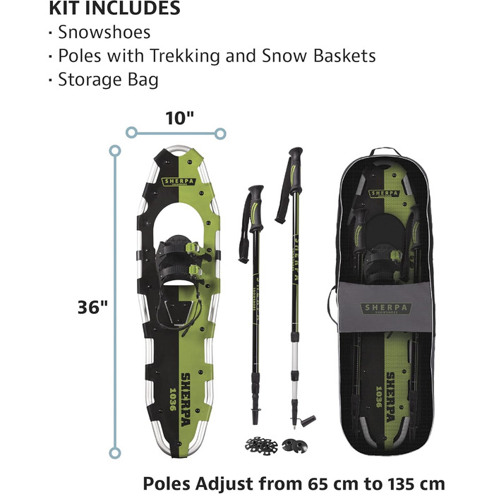 Снігоступи Yukon Charlie's Sherpa, набір 10 x 36 дюймів, для походів