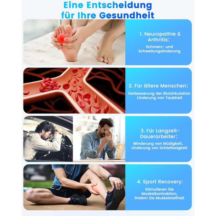 Електричний масажер для ніг і стегон Dancespot Medic - покращує кровообіг, знімає біль, EMS, акумуляторний