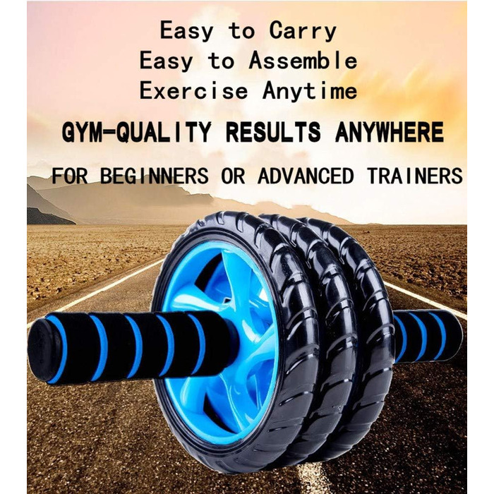 Колесо для пресу Ab Wheel - тренажер для фітнесу та зміцнення м'язів пресу, неслизькі ручки, для дому та спортзалу (зелений)