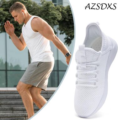 Кросівки для чоловіків AZSDXS: білі спортивні кросівки для бігу, тренувань та занять у залі (43 EU)