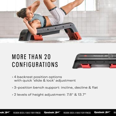 Фітнес платформа Reebok Deck червона (2021), універсальний степ для тренувань