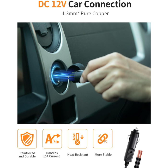 Насос для SUP дошки GICLE 22PSI, електричний, 12V, для надувних SUP дошок, човнів, наметів, помаранчевий