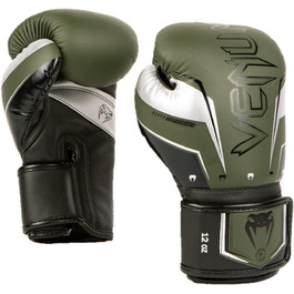 Боксерські рукавички Venum Elite Evo Khaki/Silver 8 Oz