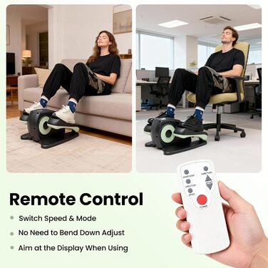 Еліптичний тренажер під стіл, електричний з масажем ніг, міні крострейнер з пультом, LCD-трекер, для молоді, літніх та дорослих