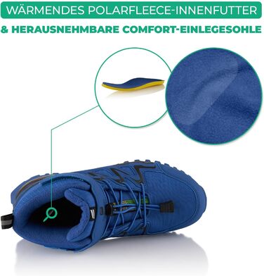 Зимові чоботи для жінок та чоловіків, водонепроникні, з утеплювачем, туристичні (39 EU, синій, чорний)