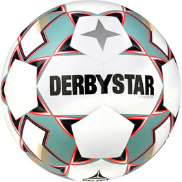 Футбольний м'яч Derbystar Stratos TT v23, біло-синьо-оранжевий, розмір 5