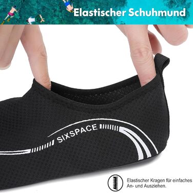 Шкарпетки для плавання та водних видів спорту Sixspace, чорні, розмір 34-47