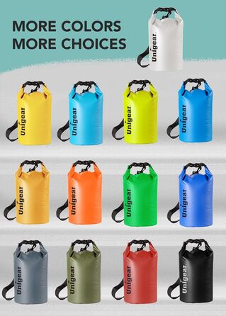 Водонепроникний мішок Unigear Dry Bag 2L/5L/10L/20L/40L – рюкзак, сумка для риболовлі, каякінгу, плавання, кемпінгу та пляжу (40L, світло-блакитний)