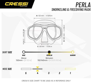 Сноркельний набір Cressi Perla для дорослих, маска та трубка, унісекс, прозорий/аквамарин, універсальний розмір