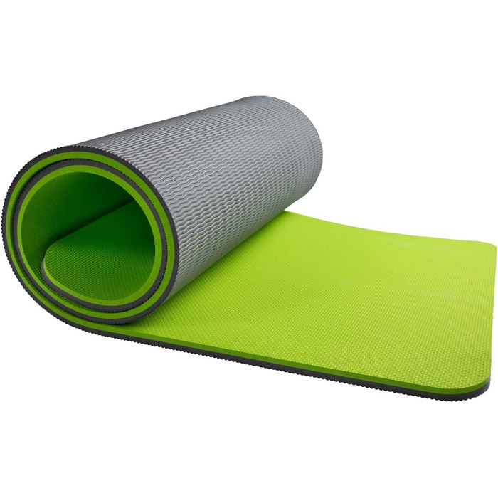 Гімнастичний килимок top | vit® 190x60x1,5 см, без латексу, нековзкий, міцний, для фітнесу, яблучний/антрацит