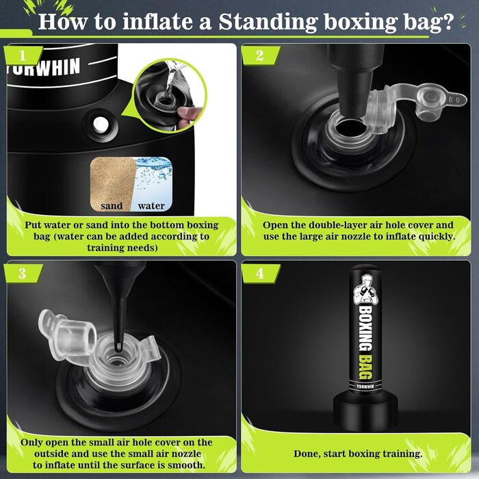 Надувний боксерський мішок для дорослих, стоячий боксерський мішок, самостійний мішок для кікбоксингу, обладнання для тренувань MMA, Муай Тай, фітнесу, ударної сили, стиль A