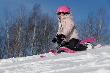 Санки STIGA Snowracer Curve для дітей від 7 років, сірі/рожеві, керовані, для швидкісного катання