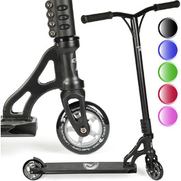 Трюковий самокат Land Surfer PRO X для дітей від 8 років і підлітків, 360° дека, 100 мм PU-колеса ABEC-9, для складних трюків, матовий чорний