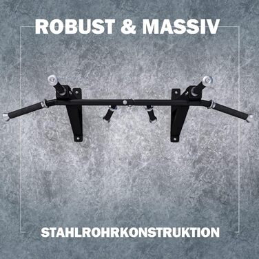 Турнік MAXXUS CHIN-UP PRO для стіни, сталевий, 124x35x61 см, до 150 кг, 6 гумових рукояток, багатохватний, для дому та вулиці, фітнес-тренування