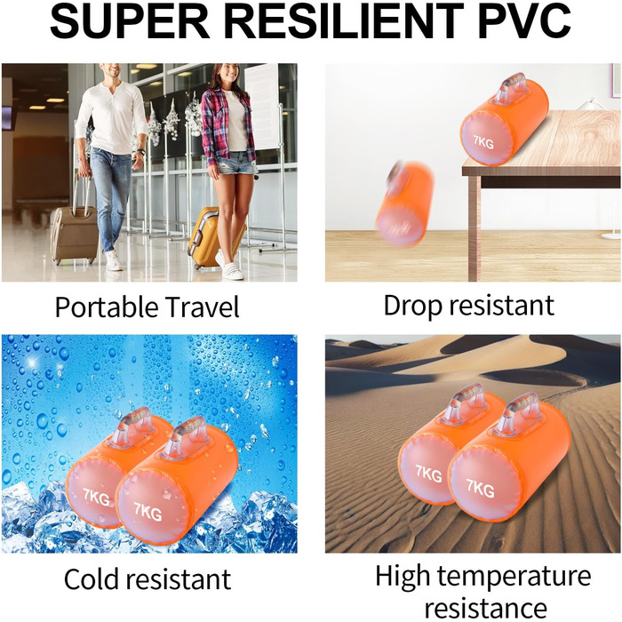 Водні гантелі Deiris: набір для заповнення водою, вага до 14 кг (пара), для силових тренувань та фітнесу
