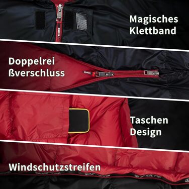 Спальний мішок BUERTS Daunen Summer, 620FP, компактний, для дорослих та підлітків, 16°C, для кемпінгу та хайкінгу