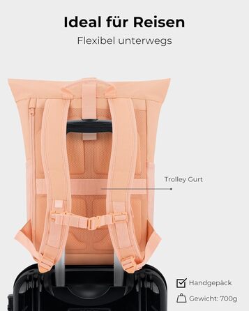 Рюкзак Johnny Urban Allen Medium помаранчевий, водостійкий, для ноутбука 15L, ролтоп, універсальний для жінок і чоловіків, для міста, університету, велосипеда, бізнесу, екологічний