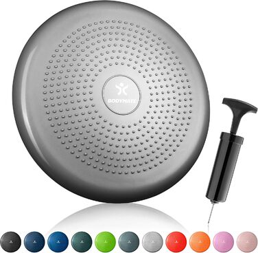 Крісло-подушка BODYMATE для балансу та тренувань, 34 см, срільно-сірий колір