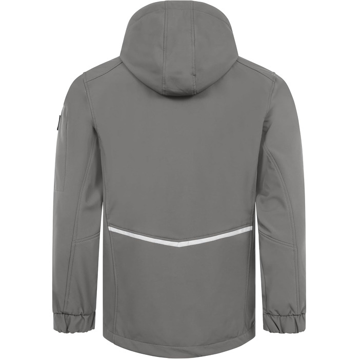 Чоловіча легка куртка Softshell водонепроникна та дихаюча, outdoor-куртка з відстібним капюшоном, вітрозахисна еластична куртка для походів та роботи, сіра, розмір 3XL