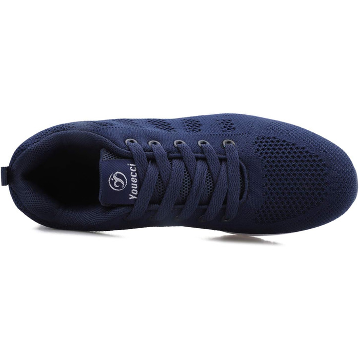 Жіночі кросівки з повітряною подушкою для залу та вулиці. Зручні спортивні кросівки на шнурівці, дихаючі, розміри 35-44 EU, колір: темно-синій (Navy Blue)