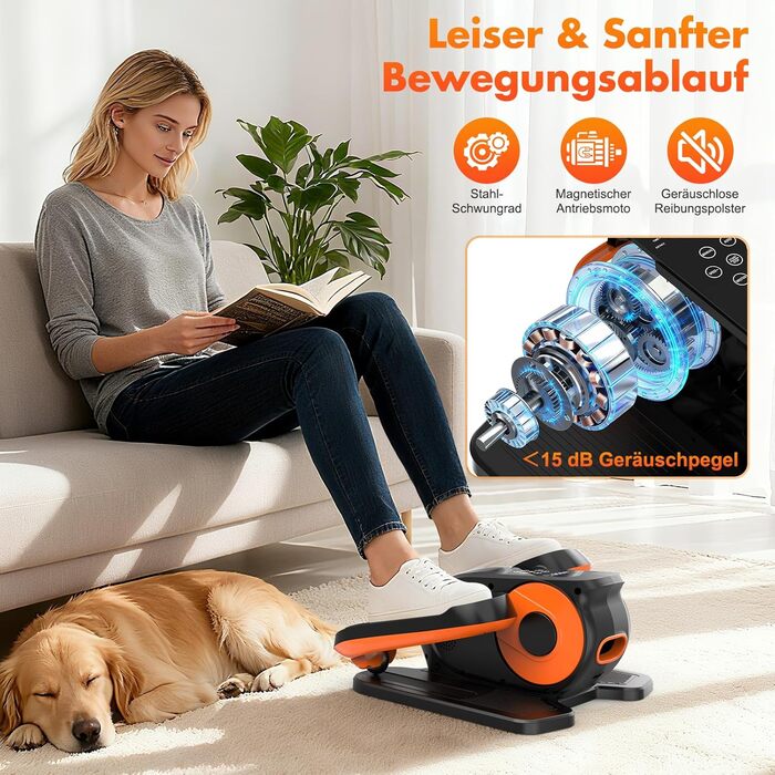 Міні електричний тренажер Crosstrainer XDDIAS для дому з пультом керування та LED-дисплеєм, 12 швидкостей, тихий та портативний еліптичний тренажер для дорослих та літніх людей