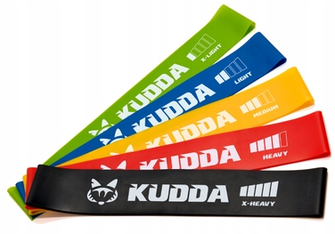 Набір фітнес-резинок KUDDA mini band, 30 см, 5 шт., опір 1-20 кг