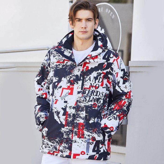 GS SNOWING Комплект чоловічий куртка та штани, ізольований, водонепроникний, сноуборд, для зимових видів спорту #238+Чорний