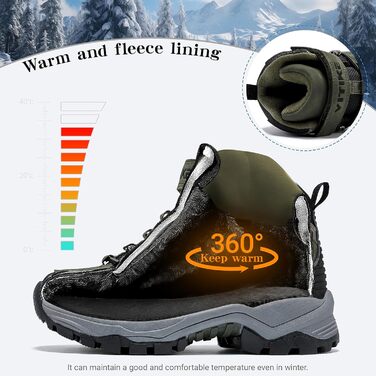 Зимові черевики для хлопчиків ASHION: снігоступи, черевики середньої висоти, утеплені, для піших прогулянок та трекінгу, бавовняні (35 EU, D Grün)