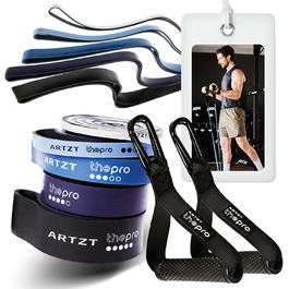 Набір еластичних стрічок для фітнесу ARTZT thepro: 5 рівнів опору, для силових тренувань, розтяжки та реабілітації, Loop Band 208 см