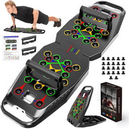 Дошка для віджимань 20 в 1, чорна, складана, багатофункціональна, для домашніх тренувань, фітнес-обладнання